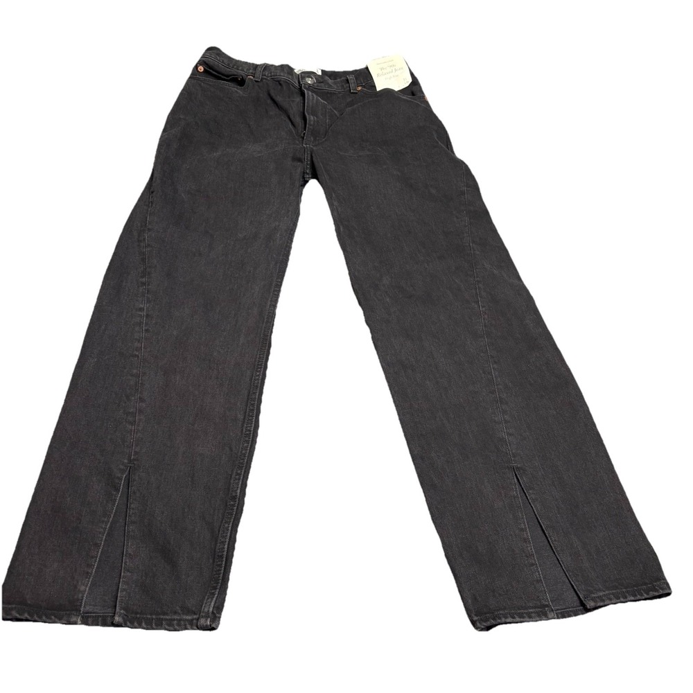 Abercrombie & Fitch The 90s Relaxed Jeans High Rise Womens 12/31x30 Black NWT